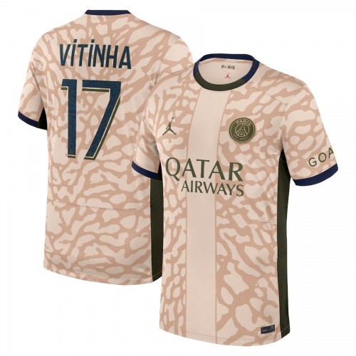 Maillot de Foot Paris Saint-Germain Vitinha 17 Quatrième Jordan 2023-24 Maillot de Foot Paris Saint-Germain Vitinha 17 Quatrième Jordan 2023-24